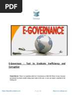 E-Governace: Tool To Eradicate Inefficiency and Corruption