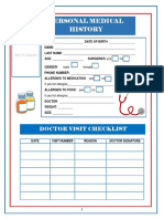 Personal Medical History: Doctor Visit Checklist