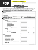 Collection Agency Board Personal/Corporate Financial Statement