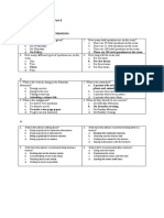 Answer Sheet Listening Part B