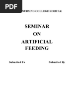 Seminar ON Artificial Feeding: Satya Nursing College Rohtak