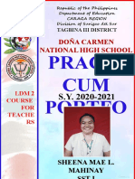 Practi CUM Portfo LIO: Doña Carmen National High School