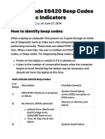 Dell Latitude E6420 Beep Codes Diagnostic Indicators