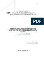 Lineamientos Contables para Los Procedimientos de Control Interno en El Manejo de La Facturacion de Moneda Extranjera en La Empresa Comercializadora Los Amigos Ca.