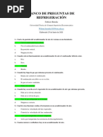 Cuestionario Sobre Refrigeracion