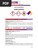 Hoja de Seguridad de Acido Acetico