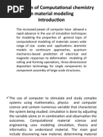 Application of Computational Chemistry in Material Modeling