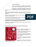 Presión de Aceite de Un Motor A Gasolina