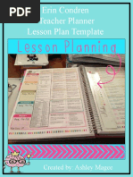 Erin Condren Teacher Planner Lesson Plan Template: Created By: Ashley Magee