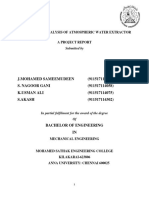 Performance Analysis of Atmospheric Water Extractor