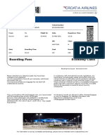 Boarding Pass Economy Class: Airline Passenger Ticket Number