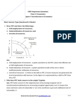 CBSE Important Questions Class-11 Economics Chapter-1 Introduction To Economics