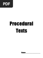 Procedural Texts Booklet