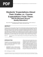 Students' Expectations About Their Grades Versus Course Expectations From Them - Will The Mismatch Ensure Quality Education