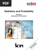 Signed Off Statistics and Probability11 q2 m4 Estimation of Parameters v3