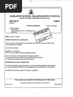 Zimbabwe School Examinations Council Physics: General Certificate of Education Advanced Level