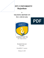 Amity University Rajasthan: A Training Report On PLC and Scada