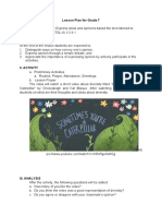 Lesson Plan For Grade 7 Learning Competency: Express Ideas and Opinions Based The Text Listened To. Competency Code: EN7OL-III-f-2.4.1 I. Objectives