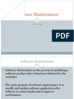 Software Maintenance: Unit Vii