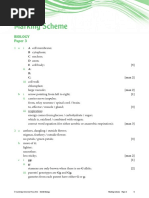 Marking Scheme: Biology Paper 3