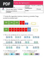 Ficha de Trabajo Decenas y Centenas