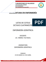 Lista de Cotejo Geriatría