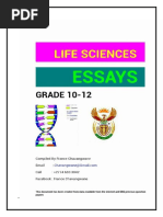 France Chavangwane - Life Sciences Essays Grade 10-12