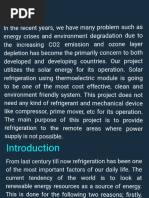 Solar Refrigeration Using Peltier Effect