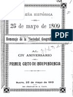 Reseña Histórica Del 25 de Mayo de 1809