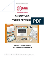 I Unidad Taller de Tesis II