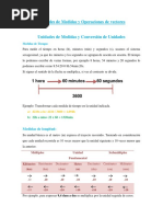 Unidades de Medidas y Operaciones de Vectores: 1 Hora 60 Minutos 60 Segundos