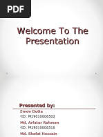 Welcome To The Presentation