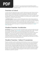 Functions of School: Cultural Norms