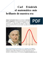 Johann Carl Friedrich Gauss Exposicion Daniela Rodriguez Serrano