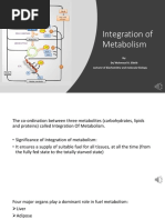 Lecture (9) Integration of Metabolism