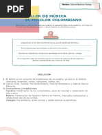 Taller de Música El Folclor Colombiano SOLUCIÓN