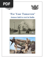 For Your Tomorrow Anzacs Laid To Rest in India-Anzacs Laid To Rest in India