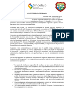 Consentimiento Informado A Padres de Familia Retorno A La Presencialidad