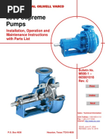 2500 Supreme Pumps: Installation, Operation and Maintenance Instructions With Parts List