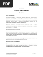 EXCAVACION PARA EXPLANACIONES Sección 205