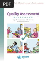 Quality Assessment Guidebook For Adolescent Health Services