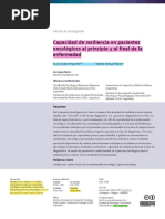 Hauché, 2021. Capacidad de Resiliencia en Pacientes Oncologicos Al Principio y Al Final de La Enfermedad.