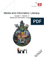 Quarter 1 - Module 3: Media and Information Languages