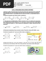 Exercícios Sistemas de Equações