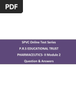 SPVC Online Test Series P.R.S Educational Trust Pharmaceutics-Ii Module 2 Question & Answers