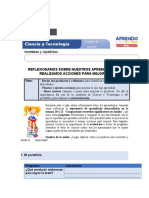 Reflexionamos Sobre Nuestros Aprendizajes y Realizamos Acciones para Mejorar