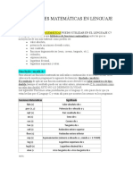 Funciones Matemáticas en Lenguaje C