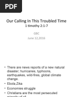 Our Calling in This Troubled Time: 1 Timothy 2:1-7