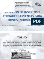 Seleccion de Insertos y Portaherramientas para Tornos, de Acuerdo A La ISO