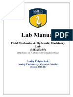 MEAE 235 - Fluid Mechanics & Hydraulic Machinery Lab